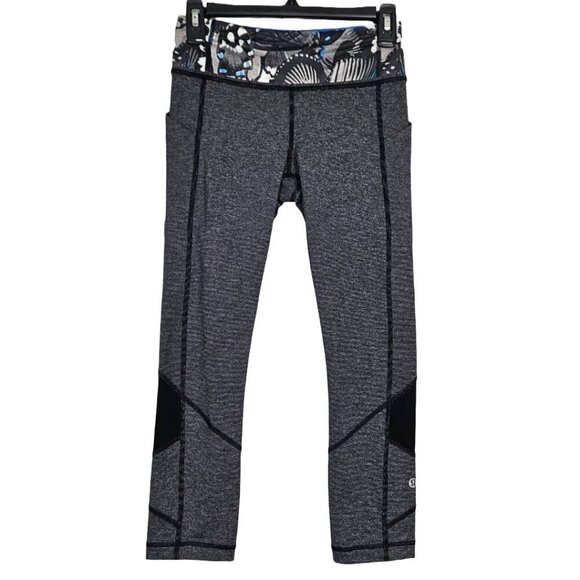 Lululemon Pace Rival Crop Wee Stripe Black Heathered Exploded So Fly Butterfly - Picture 5 of 13